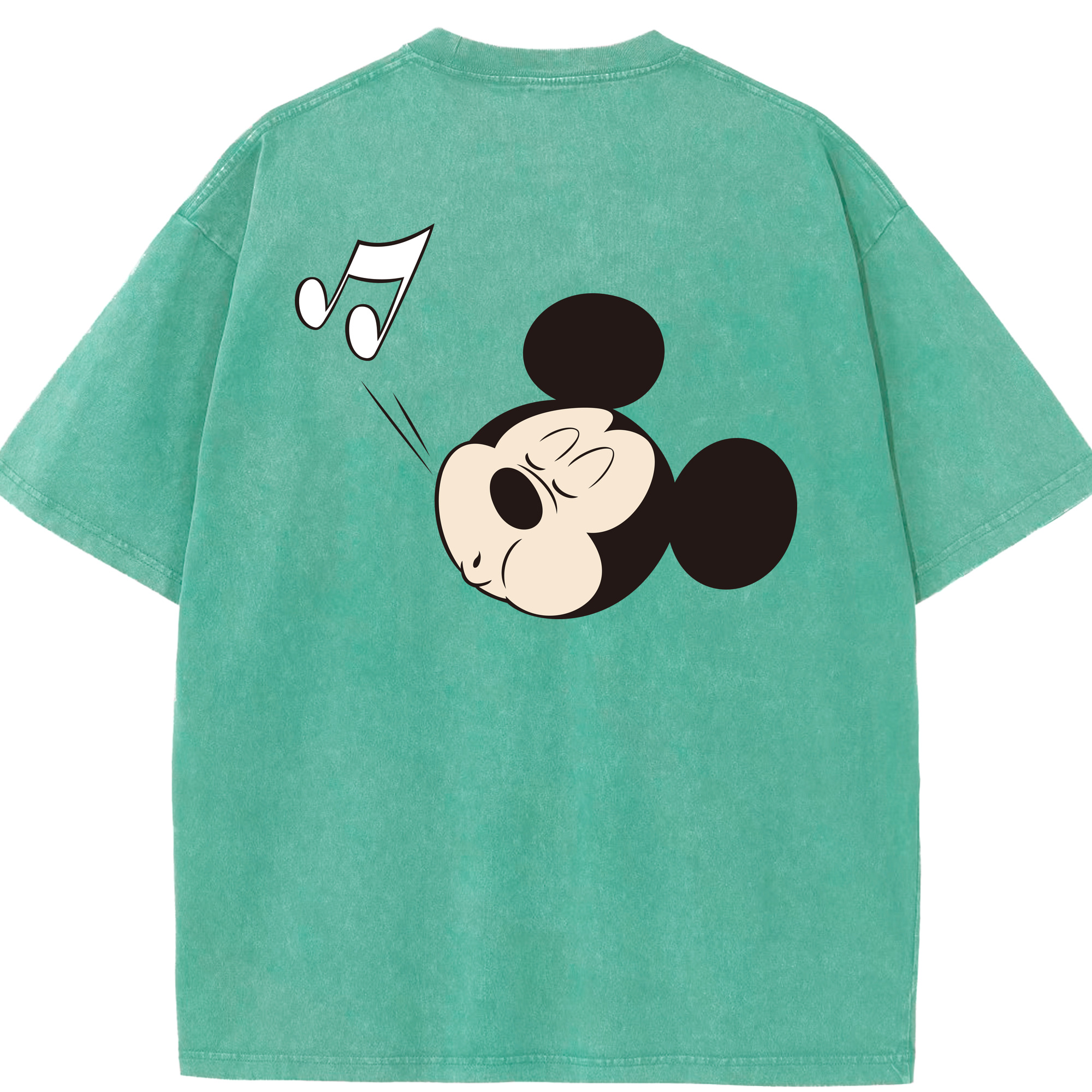 （画像用） ミッキーマウス Mickey Mouse 綿100% ヴィンテージ風 半袖Tシャツ（背面プリント）
